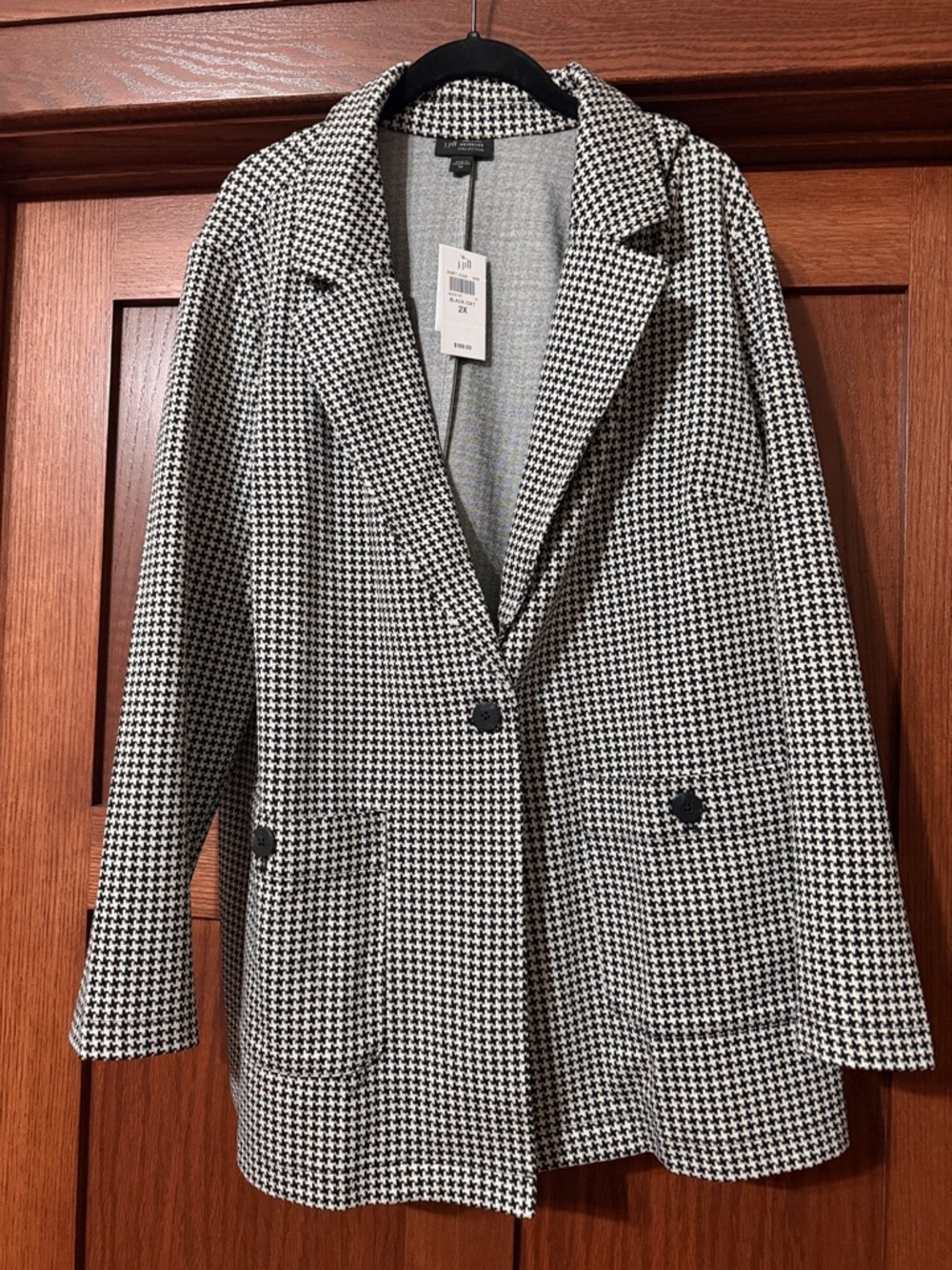 J. Jill Black & White Houndstooth Blazer